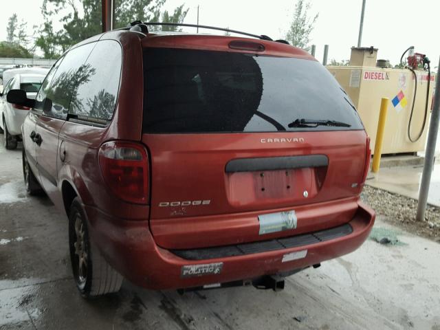 1D4GP25353B207746 - 2003 DODGE CARAVAN SE MAROON photo 3