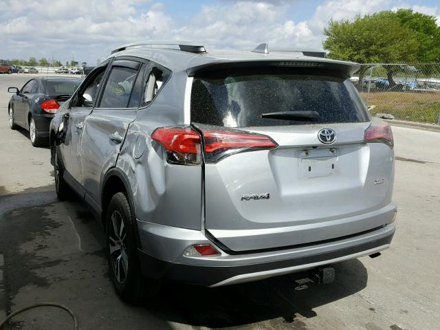 2T3WFREV5GW306649 - 2016 TOYOTA RAV4 XLE SILVER photo 3