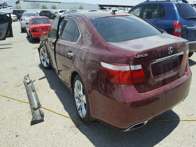 JTHGL46F485026736 - 2008 LEXUS LS 460L MAROON photo 3