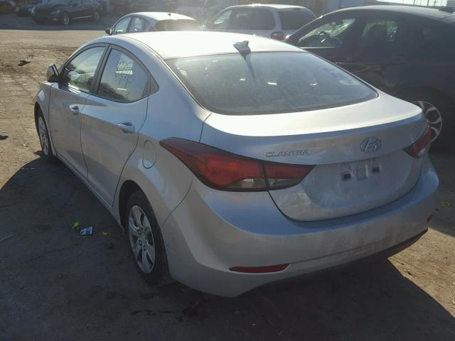 5NPDH4AE7GH664479 - 2016 HYUNDAI ELANTRA SE SILVER photo 3