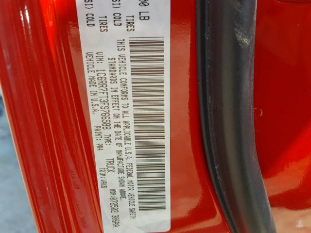 1C6RR7FT3FS766588 - 2015 RAM 1500 ST RED photo 10