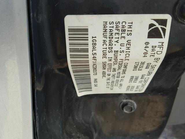 1G8AL54FX4Z203173 - 2004 SATURN ION LEVEL 银色 照片 10