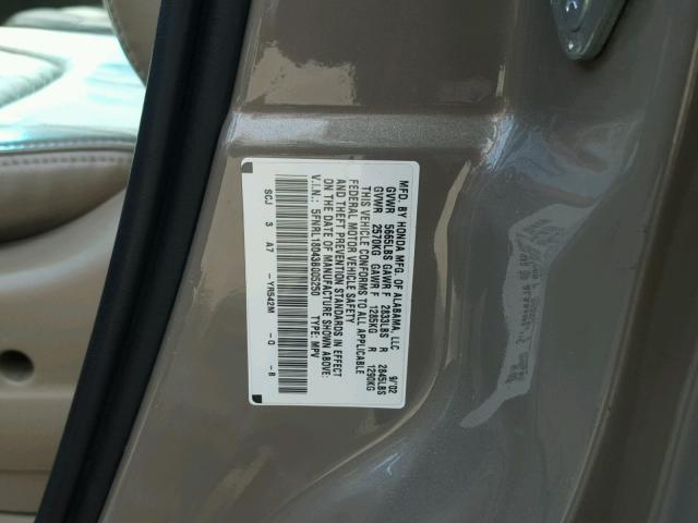 5FNRL18043B005250 - 2003 HONDA ODYSSEY EX GOLD photo 10