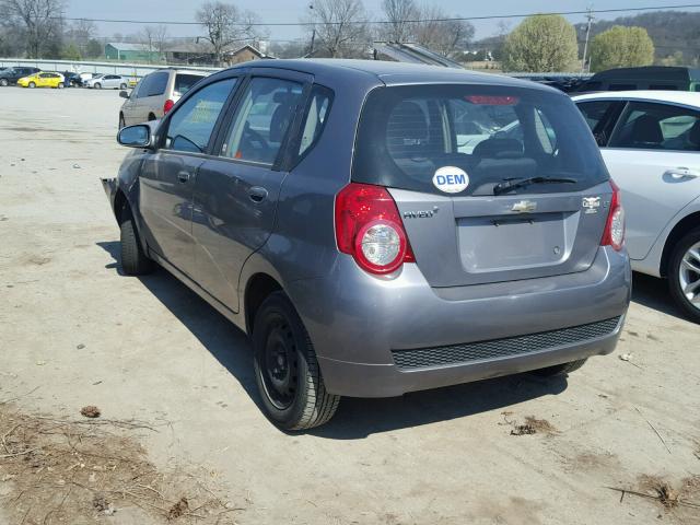 KL1TD66E99B649750 - 2009 CHEVROLET AVEO LS GRAY photo 3