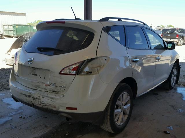 JN8AZ1MW9EW518017 - 2014 NISSAN MURANO S WHITE photo 4