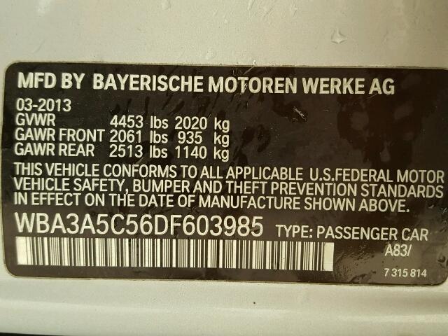 WBA3A5C56DF603985 - 2013 BMW 328 I SILVER photo 10