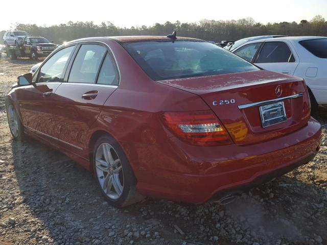 WDDGF4HB9CR219510 - 2012 MERCEDES-BENZ C 250 RED photo 3