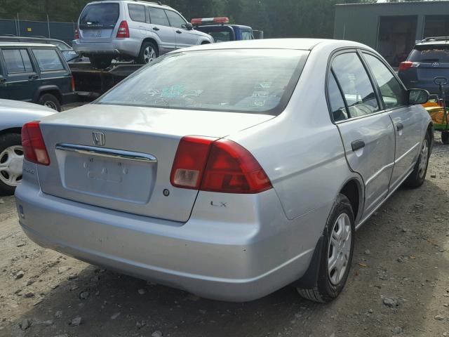 2HGES16511H503110 - 2001 HONDA CIVIC LX SILVER photo 4