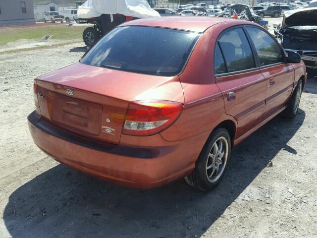 KNADC125336232243 - 2003 KIA RIO BURGUNDY photo 4