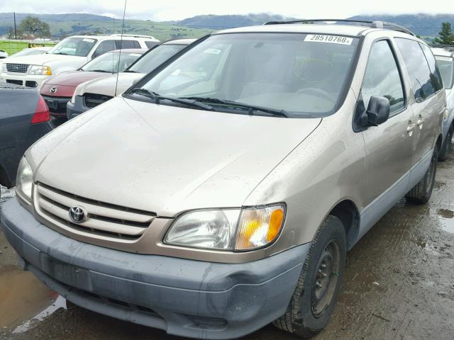 4T3ZF19CX1U377232 - 2001 TOYOTA SIENNA CE BEIGE photo 2