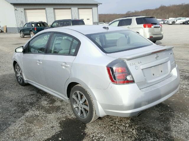 3N1AB6AP7CL764239 - 2012 NISSAN SENTRA 2.0 SILVER photo 3