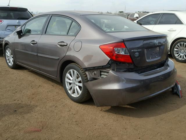 2HGFB2F90CH520478 - 2012 HONDA CIVIC EXL BROWN photo 3