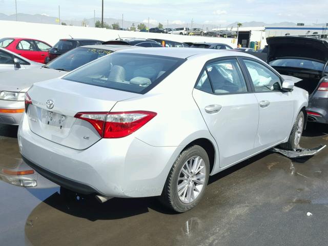 5YFBURHE3FP185872 - 2015 TOYOTA COROLLA L SILVER photo 4