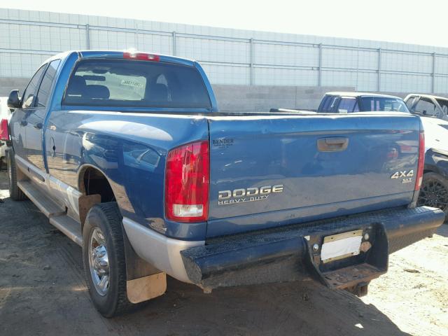 3D7KU28C74G131554 - 2004 DODGE RAM 2500 S BLUE photo 3