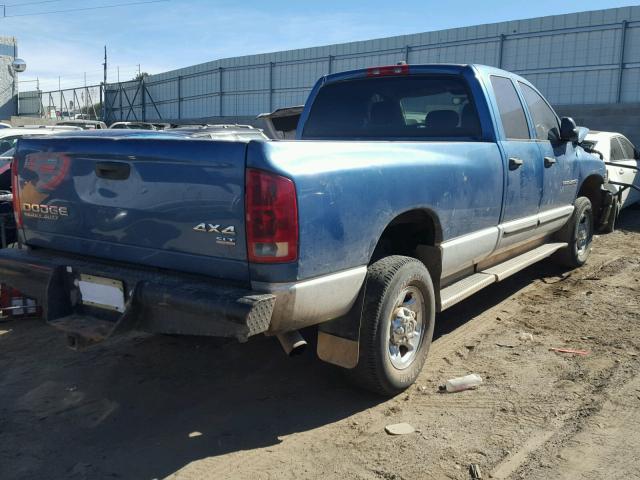 3D7KU28C74G131554 - 2004 DODGE RAM 2500 S BLUE photo 4