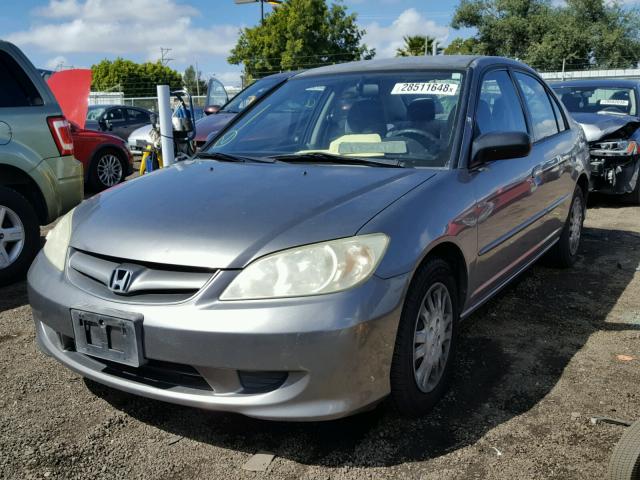 2HGES16544H610253 - 2004 HONDA CIVIC LX GRAY photo 2