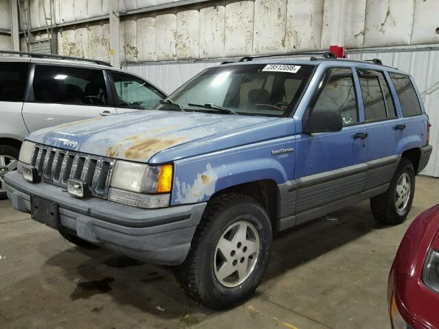 1J4GZ58S6PC517832 - 1993 JEEP GRAND CHER BLUE photo 2