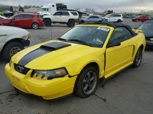 1FAFP45X43F338821 - 2003 FORD MUSTANG GT YELLOW photo 2