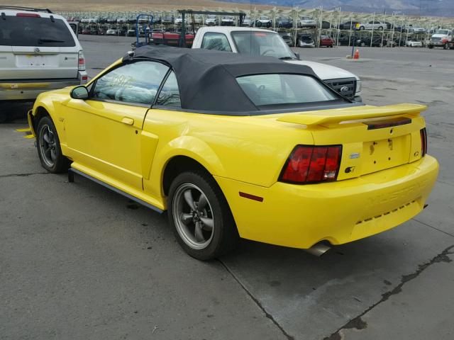 1FAFP45X43F338821 - 2003 FORD MUSTANG GT YELLOW photo 3