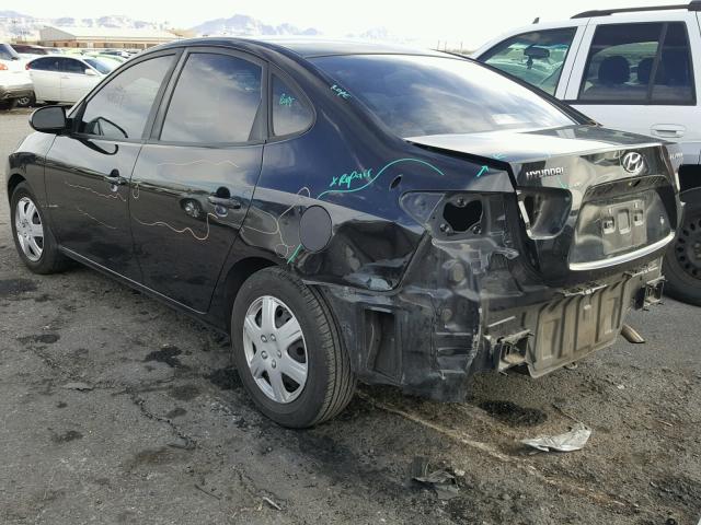 KMHDU46D27U096834 - 2007 HYUNDAI ELANTRA GL BLACK photo 3