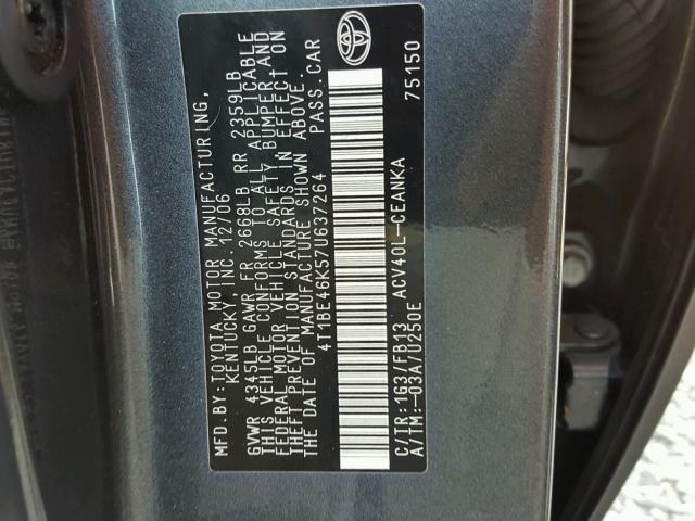 4T1BE46K57U637264 - 2007 TOYOTA CAMRY NEW GRAY photo 10