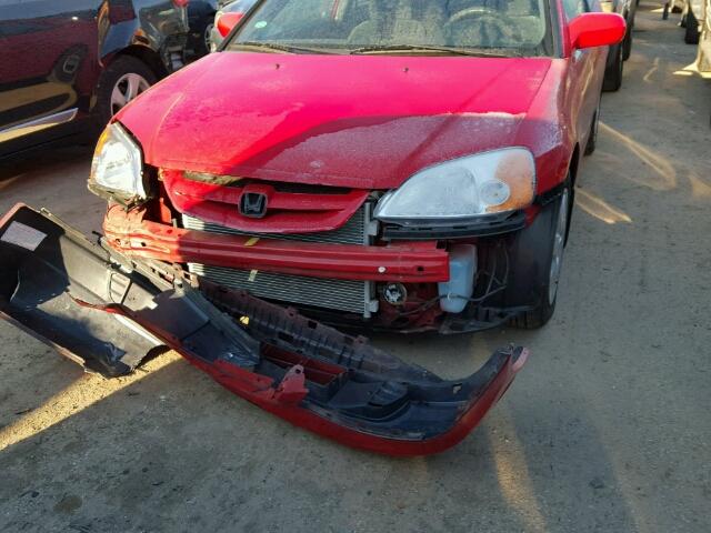 1HGEM22931L106896 - 2001 HONDA CIVIC SI RED photo 9