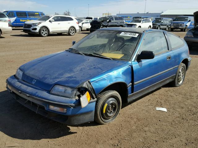 JHMED8450LS016642 - 1990 HONDA CIVIC CRX BLUE photo 2