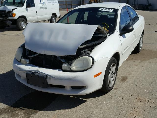 1B3ES46C31D218339 - 2001 DODGE NEON SE WHITE photo 2