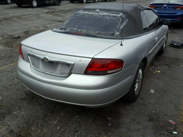 1C3EL55R32N322241 - 2002 CHRYSLER SEBRING LX SILVER photo 4