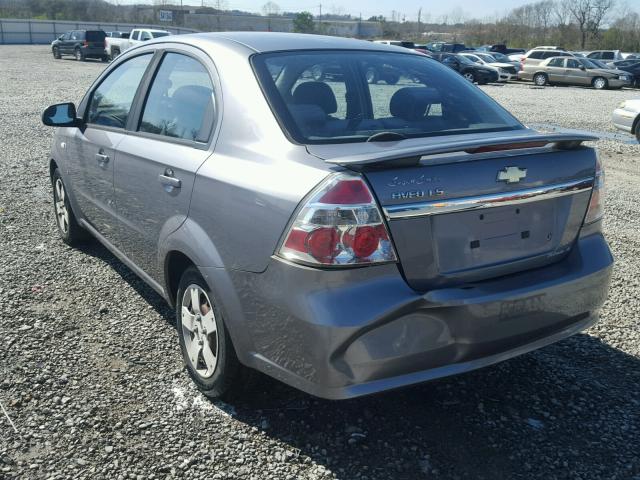 KL1TD56617B128781 - 2007 CHEVROLET AVEO BASE Gümüş fotoğraf 3