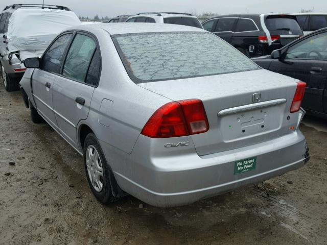 JHMES16561S008634 - 2001 HONDA CIVIC LX SILVER photo 3