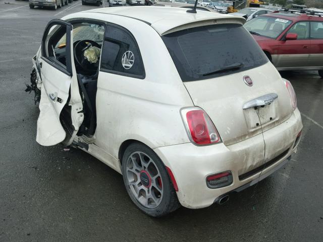 3C3CFFBR4CT212471 - 2012 FIAT 500 SPORT WHITE photo 3