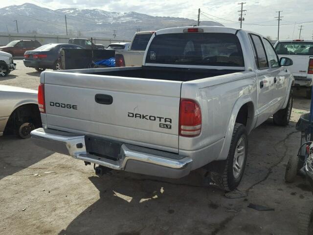 1D7HG48N63S248760 - 2003 DODGE DAKOTA QUA SILVER photo 4