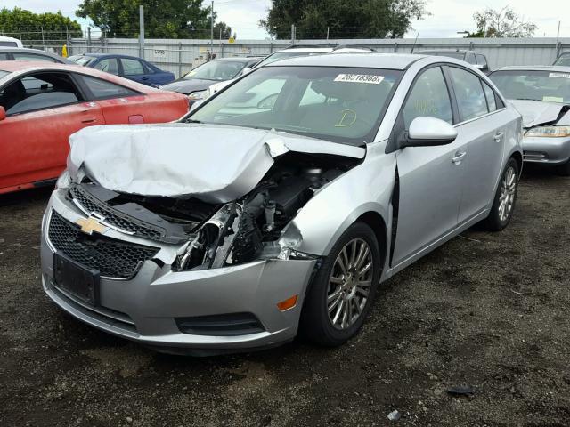 1G1PJ5S95B7245139 - 2011 CHEVROLET CRUZE ECO SILVER photo 2