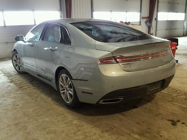 3LN6L2LU1ER806198 - 2014 LINCOLN MKZ HYBRID BLUE photo 3