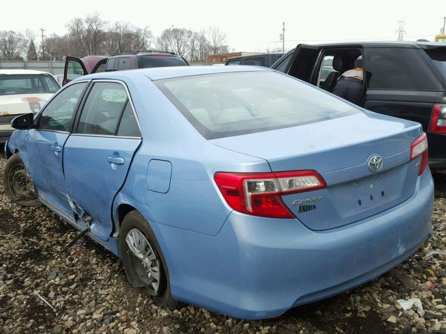 4T4BF1FK3CR158711 - 2012 TOYOTA CAMRY BASE BLUE photo 3