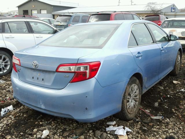 4T4BF1FK3CR158711 - 2012 TOYOTA CAMRY BASE BLUE photo 4