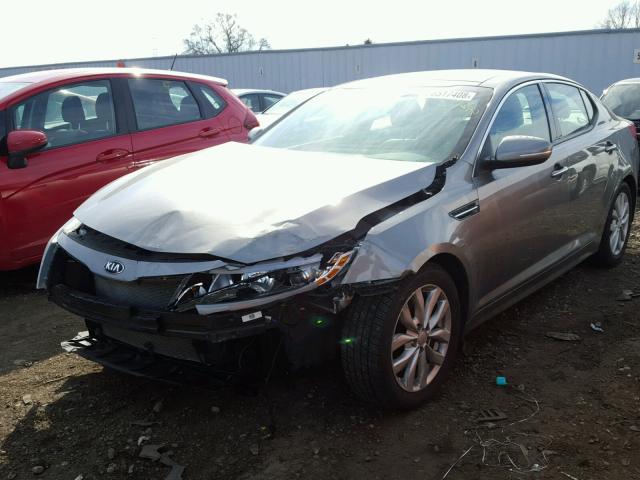 5XXGN4A77EG261635 - 2014 KIA OPTIMA EX GRAY photo 2