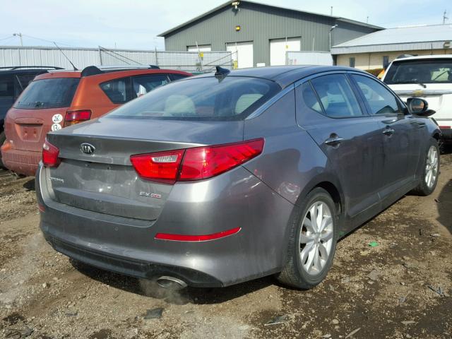 5XXGN4A77EG261635 - 2014 KIA OPTIMA EX GRAY photo 4