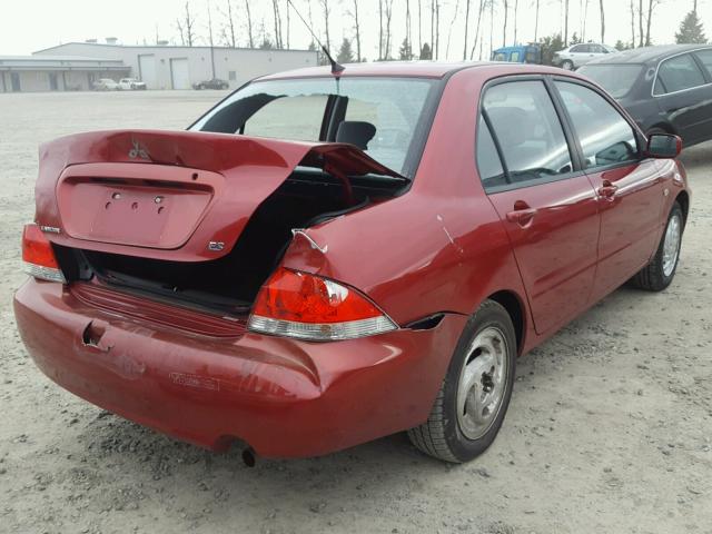 JA3AJ26E25U038618 - 2005 MITSUBISHI LANCER ES RED photo 4