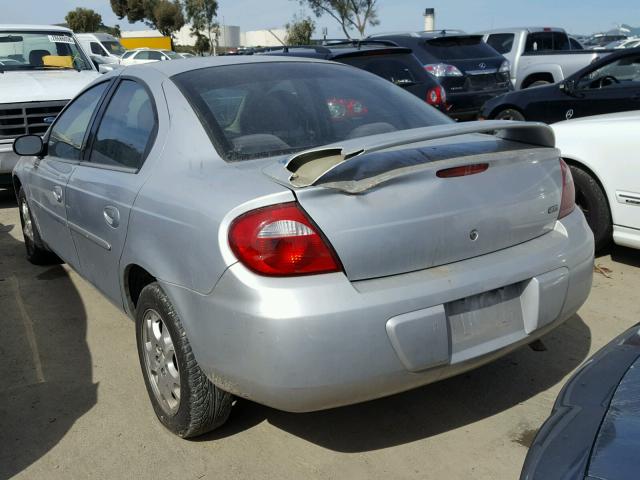 1B3ES56C05D258227 - 2005 DODGE NEON SXT SILVER photo 3