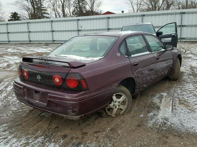 2G1WH52K749414752 - 2004 CHEVROLET IMPALA LS MAROON photo 4