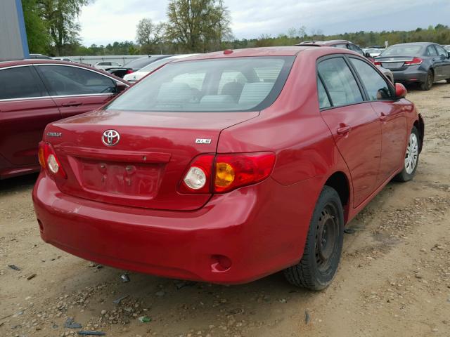 1NXBU40E59Z007429 - 2009 TOYOTA COROLLA BA RED photo 4