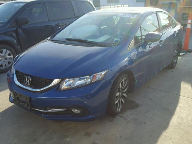 2HGFB2F91FH516394 - 2015 HONDA CIVIC EXL BLUE photo 2