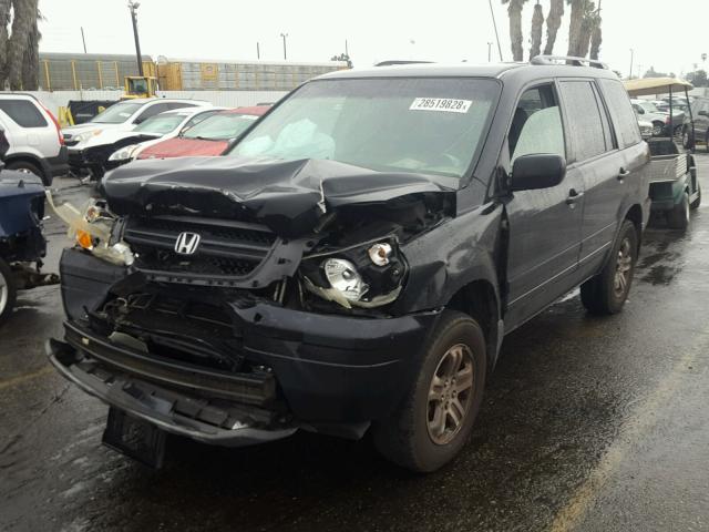 2HKYF18754H612650 - 2004 HONDA PILOT EXL BLACK photo 2