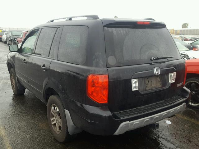 2HKYF18754H612650 - 2004 HONDA PILOT EXL BLACK photo 3