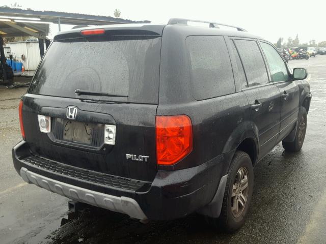 2HKYF18754H612650 - 2004 HONDA PILOT EXL BLACK photo 4