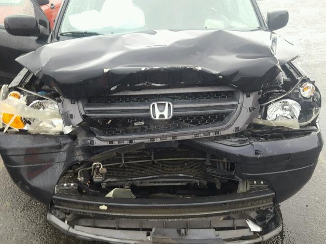 2HKYF18754H612650 - 2004 HONDA PILOT EXL BLACK photo 7