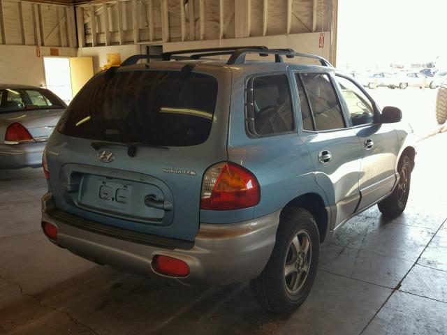 KM8SB12BX4U653405 - 2004 HYUNDAI SANTA FE G BLUE photo 4