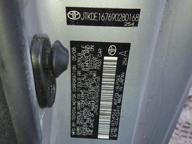 JTKDE167690280168 - 2009 TOYOTA SCION TC 银色 照片 10